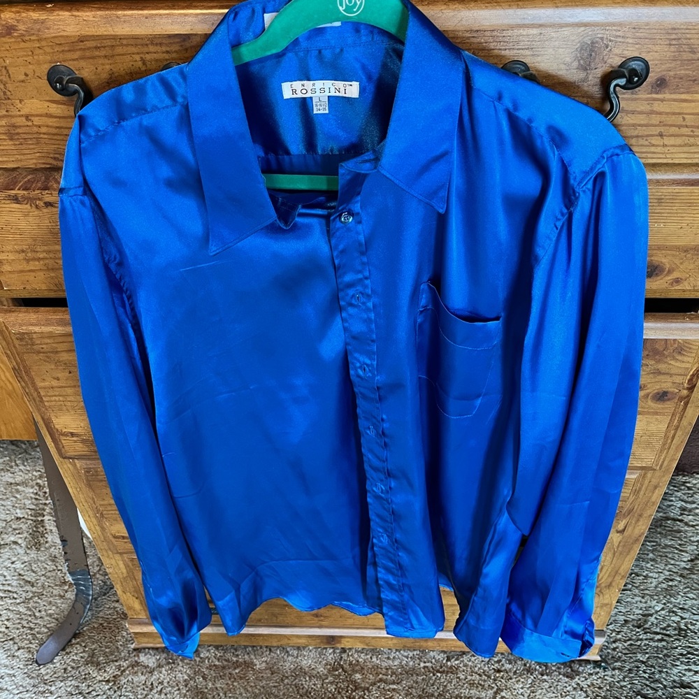 Men's Vibrant Blue Dress Shirt w/ matching tie